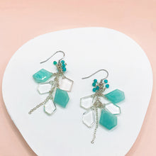 將圖片載入圖庫檢視器 藍色回憶之碎片❁天河石x白水晶純銀耳環