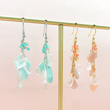 將圖片載入圖庫檢視器 藍色回憶之碎片❁天河石x白水晶純銀耳環