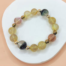 將圖片載入圖庫檢視器 財富魔法師~綠幽靈+黃鈦晶+紫黃晶手鍊