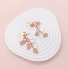 將圖片載入圖庫檢視器 粉色回憶之碎片❁金太陽 x 粉水晶14k包金耳環